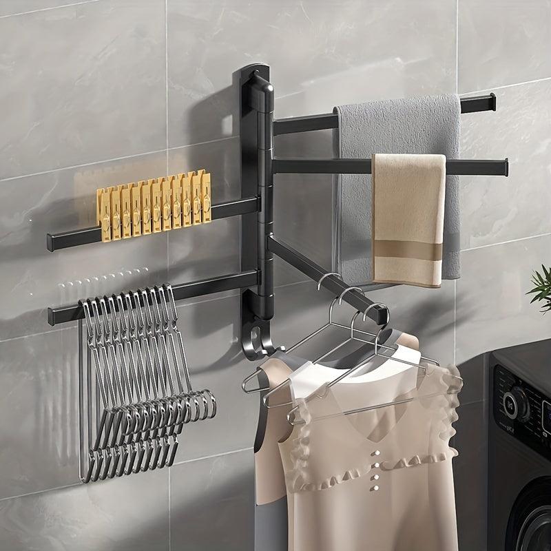 Rotating Stainless Steel Towel Rack with 5 Arm Holder