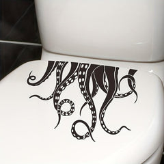 Octopus Pattern Toilet Lid Decal Self Adhesive Wall Sticker Bathroom Decor