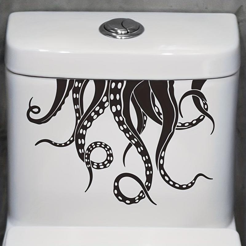 Octopus Pattern Toilet Lid Decal Self Adhesive Wall Sticker Bathroom Decor