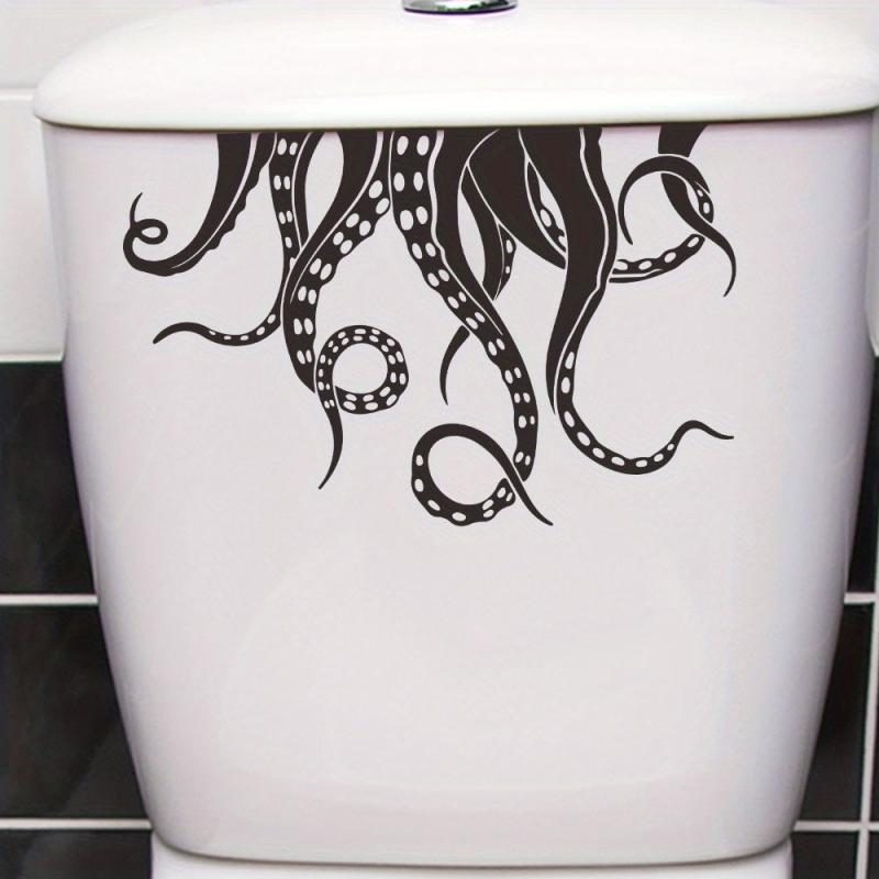 Octopus Pattern Toilet Lid Decal Self Adhesive Wall Sticker Bathroom Decor
