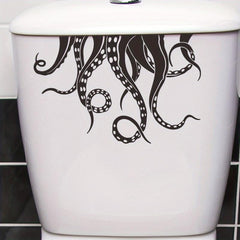 Octopus Pattern Toilet Lid Decal Self Adhesive Wall Sticker Bathroom Decor