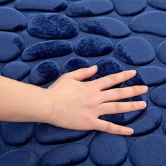 Memory Foam Bath Mat Non Slip Water Absorption Cobblestone Carpet