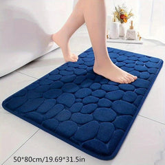 Memory Foam Bath Mat Non Slip Water Absorption Cobblestone Carpet