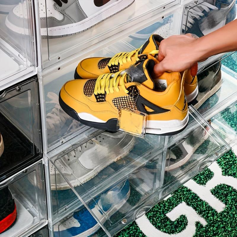 Stackable Clear Shoe Storage Box Organizer Drawer Dust-proof