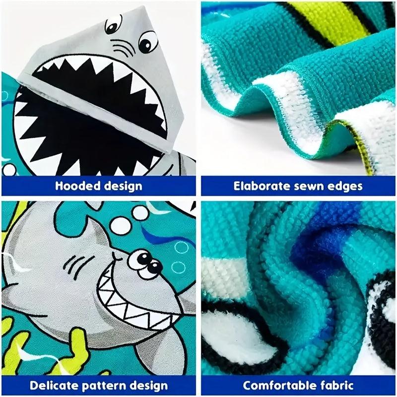 Kids Hooded Towel Soft Microfiber Bath Wrap
