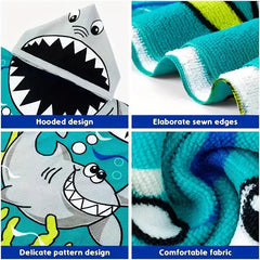 Kids Hooded Towel Soft Microfiber Bath Wrap