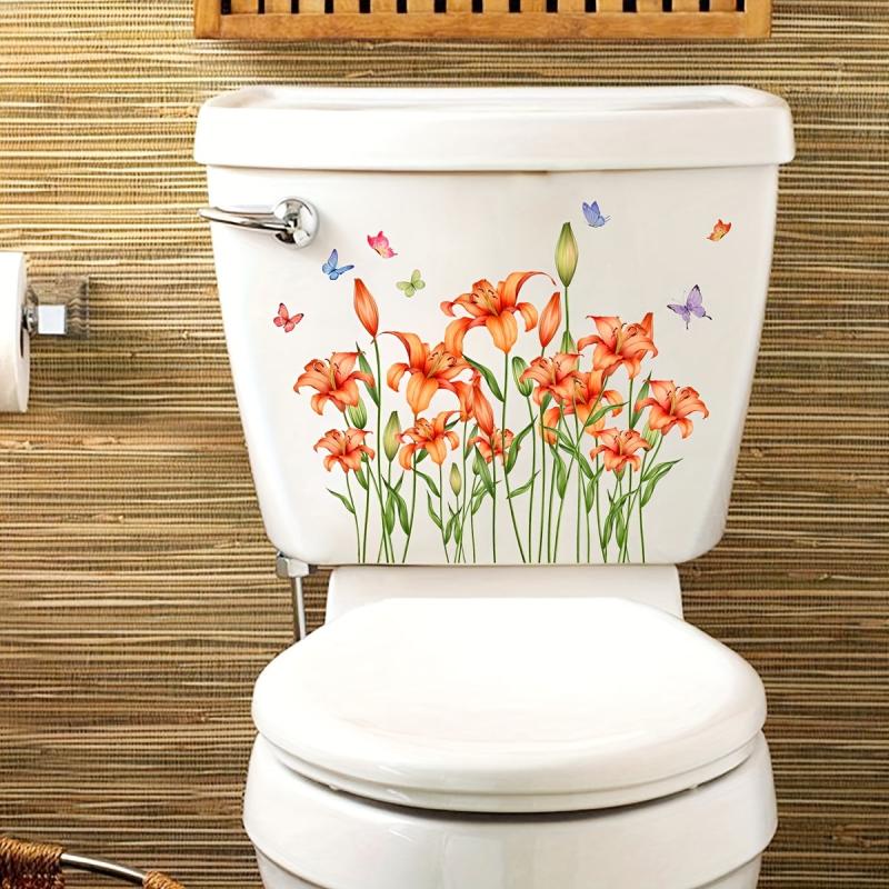 Flower Pattern Toilet Lid Decal - Add a Touch of Fun!