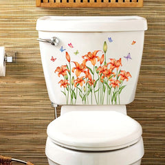 Flower Pattern Toilet Lid Decal - Add a Touch of Fun!