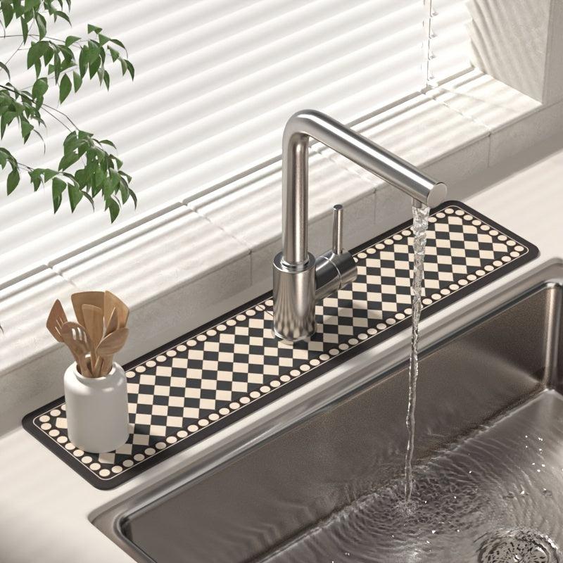 1pc Sink Faucet Mat Quick Drying Pad Diatom Mud Absorbent Mat
