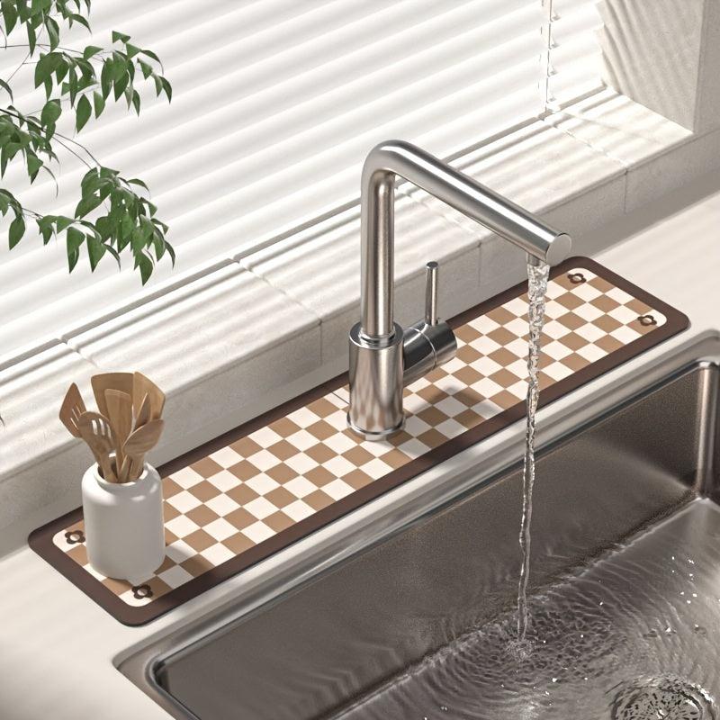 1pc Sink Faucet Mat Quick Drying Pad Diatom Mud Absorbent Mat