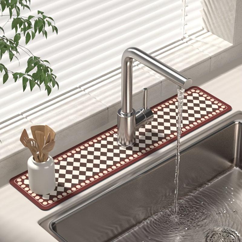 1pc Sink Faucet Mat Quick Drying Pad Diatom Mud Absorbent Mat