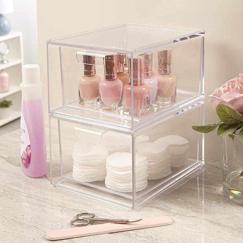 Clear Drawer Storage Box for Makeup and Accessories