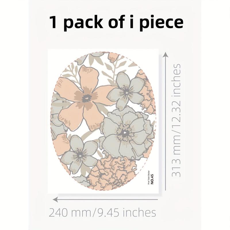 Fresh Flower Toilet Lid Decal - Waterproof Self-Adhesive Tile Sticker
