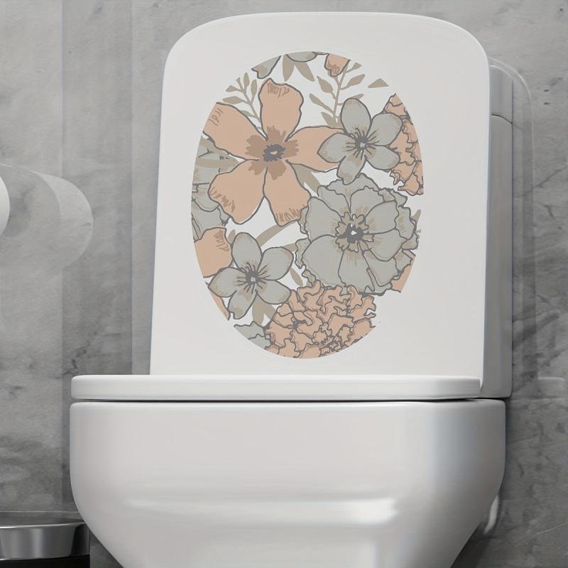 Fresh Flower Toilet Lid Decal - Waterproof Self-Adhesive Tile Sticker