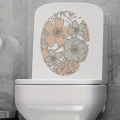 Fresh Flower Toilet Lid Decal - Waterproof Self-Adhesive Tile Sticker