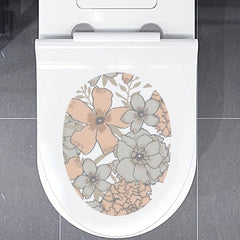 Fresh Flower Toilet Lid Decal - Waterproof Self-Adhesive Tile Sticker