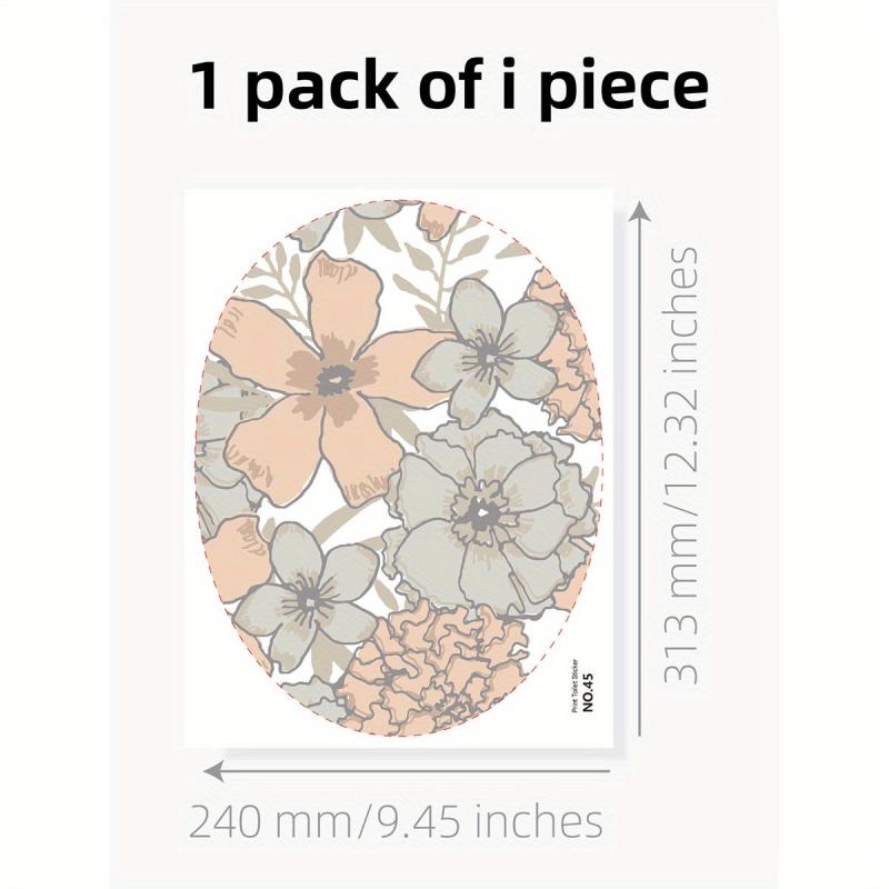 Fresh Flower Toilet Lid Decal - Waterproof Self-Adhesive Tile Sticker