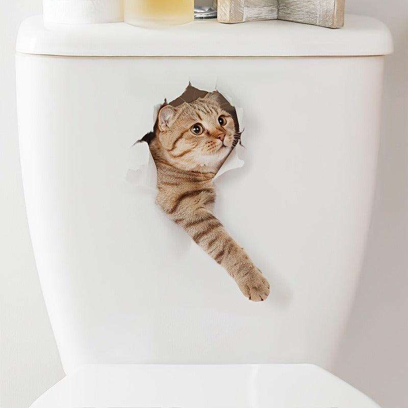 Cat Toilet Sticker Bathroom Decoration Waterproof Art