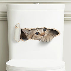 Cat Toilet Sticker Bathroom Decoration Waterproof Art