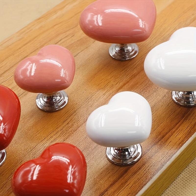3pcs Colorful Heart Toilet Tank Button Love Button