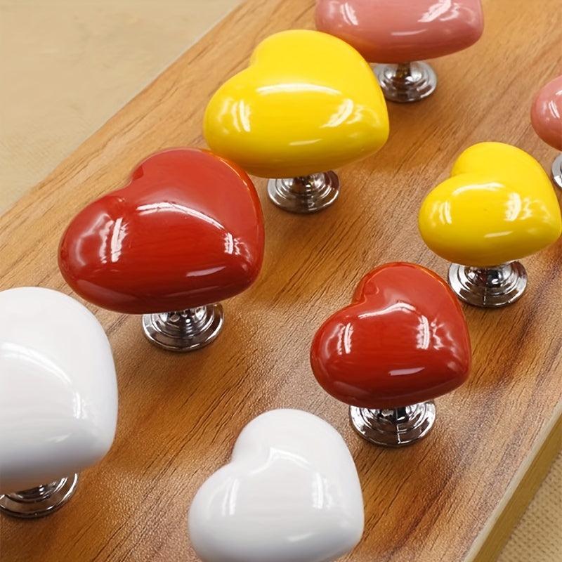 3pcs Colorful Heart Toilet Tank Button Love Button