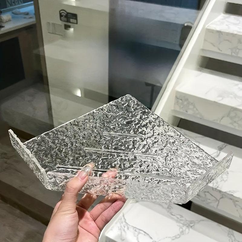 Acrylic Corner Shower Shelf Bathroom Punch Storage Rack Wall Hanging Triangle