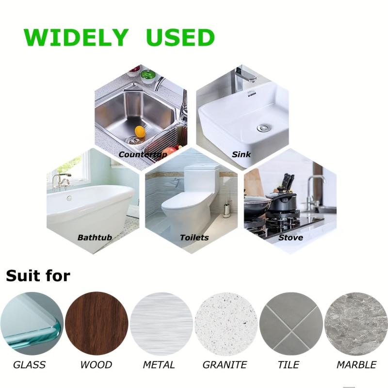 Self Adhesive Caulk Strip for Bathroom Decor - White