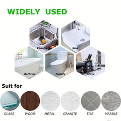 Self Adhesive Caulk Strip for Bathroom Decor - White