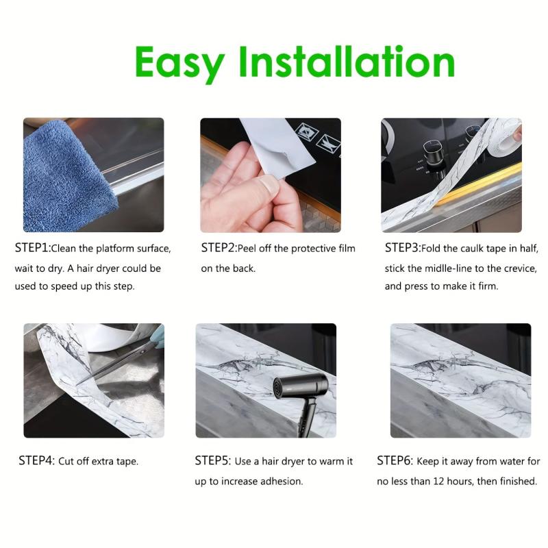 Self Adhesive Caulk Strip for Bathroom Decor - White