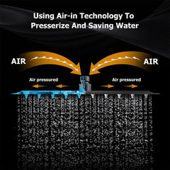 Square Rain Shower Head High Flow Stainless Steel Rainfall ShowerHead