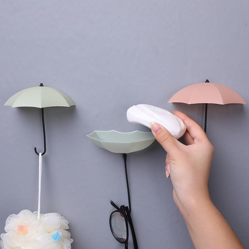 Umbrella Shaped Wall Hook Punch Door Hook Sundries Hanger Bathroom Decor