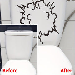 Explosive Pattern PVC Bathroom Wall Sticker Toilet Decoration