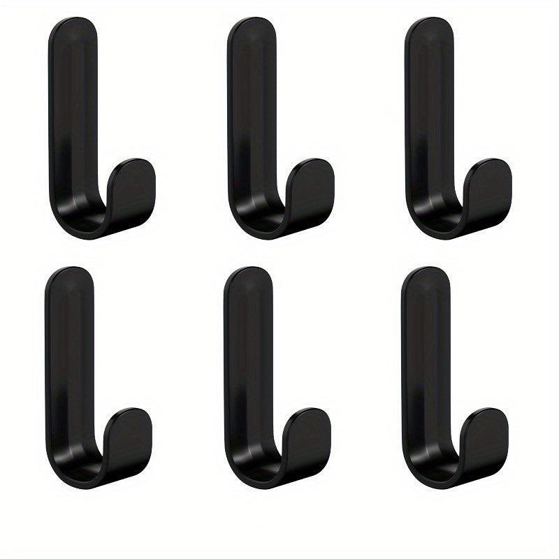 6pcs Self Adhesive J Hooks for Towel Key Cloth Hanger