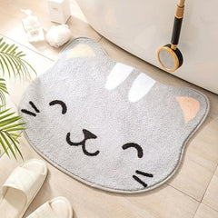 Soft Cat Floor Mat Absorbent Non Slip Bath Rug Home Bathroom Decor