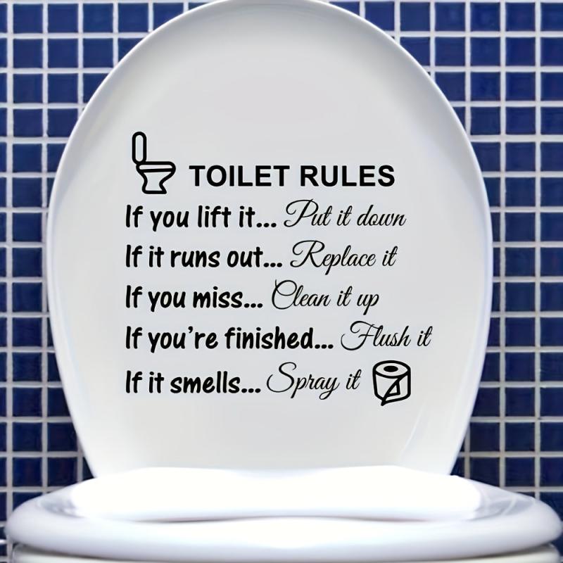 1pc Reusable Toilet Stickers Self-Adhesive & Plastic Lid Decals Bathroom Decor