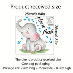 Elephant Wall Sticker Toilet Decoration Self-adhesive Bathroom