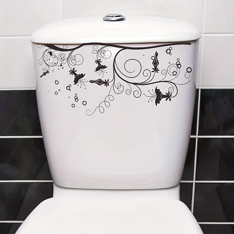 Plant & Flower Toilet Stickers Self-Adhesive PVC Decal Bathroom Decoration