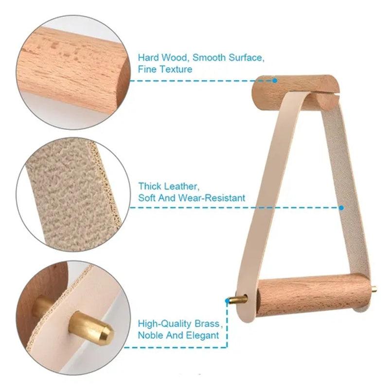 Wooden Toilet Paper Holder Vintage, Wall Mounted Towel Rack