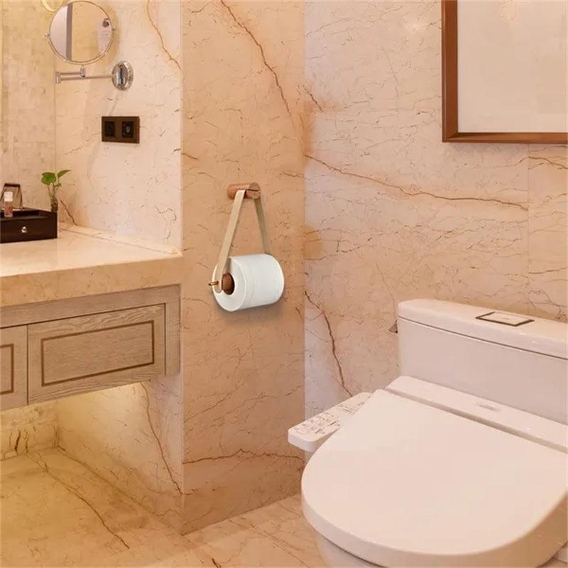 Wooden Toilet Paper Holder Vintage, Wall Mounted Towel Rack