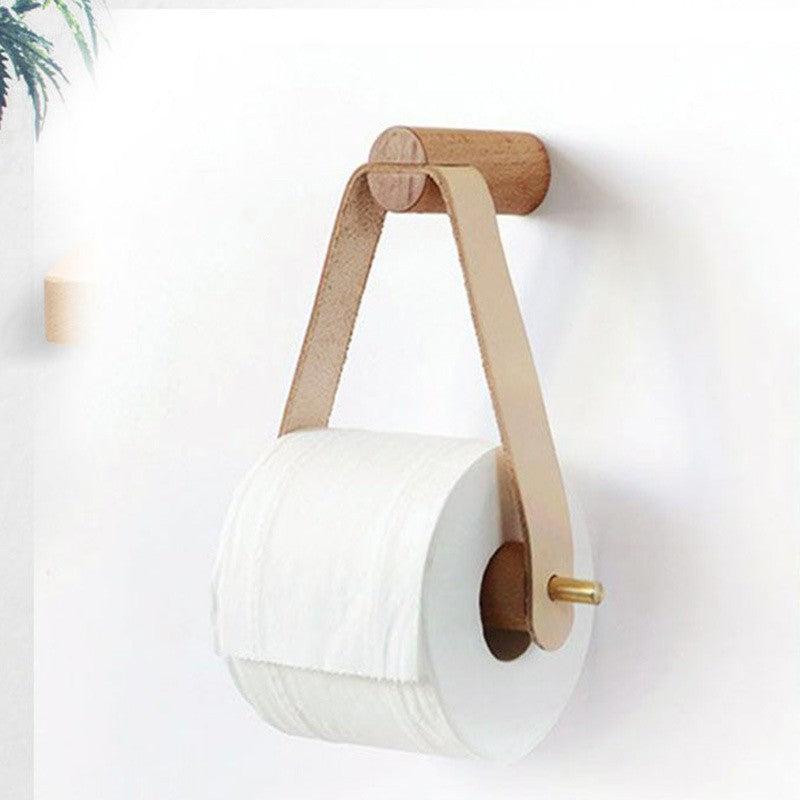 Wooden Toilet Paper Holder Vintage, Wall Mounted Towel Rack