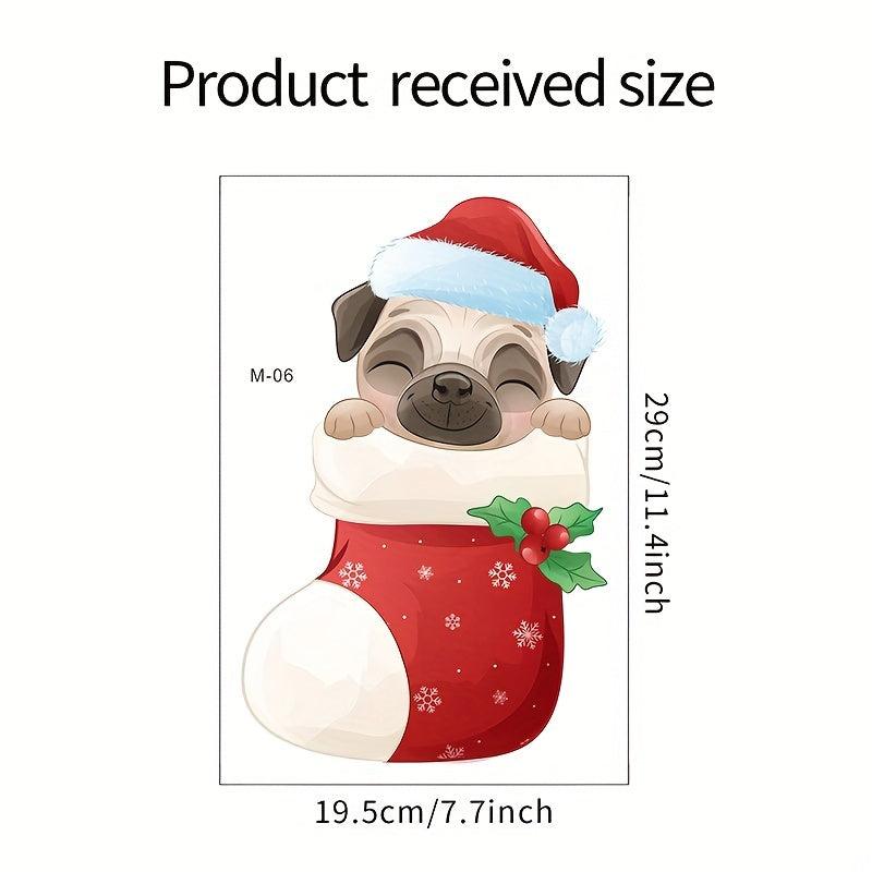 Merry Christmas Toilet Seat Stickers Self Adhesive Bathroom Wall Decals Fish