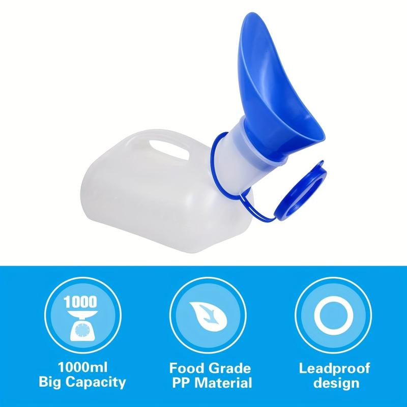 1000ML Portable Unisex Urinal Bottle with Lid for Travel Car Hiking