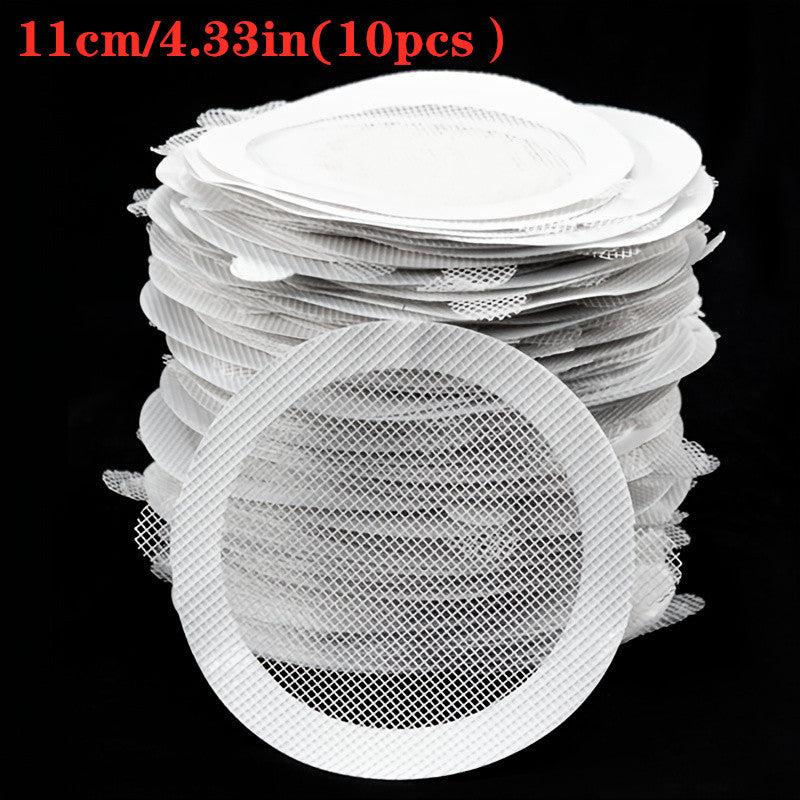 10pcs Disposable Shower Drain Hair Catcher Mesh Stickers