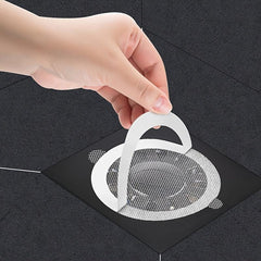 10pcs Disposable Shower Drain Hair Catcher Mesh Stickers