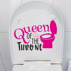 Letter Graphic Toilet Lid Decal Self Adhesive Wall Sticker