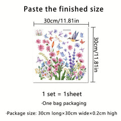 Butterfly Dragonfly Bird Flower Leaf Wall Sticker Toilet Decoration Self adhesiv