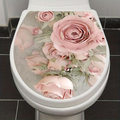 Flowers Bird Toilet Stickers Self Adhesive Bathroom Accessories