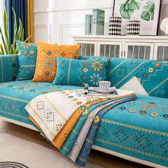 Bohemian Chenille Sofa Slipcover Geometric Non-slip Cover