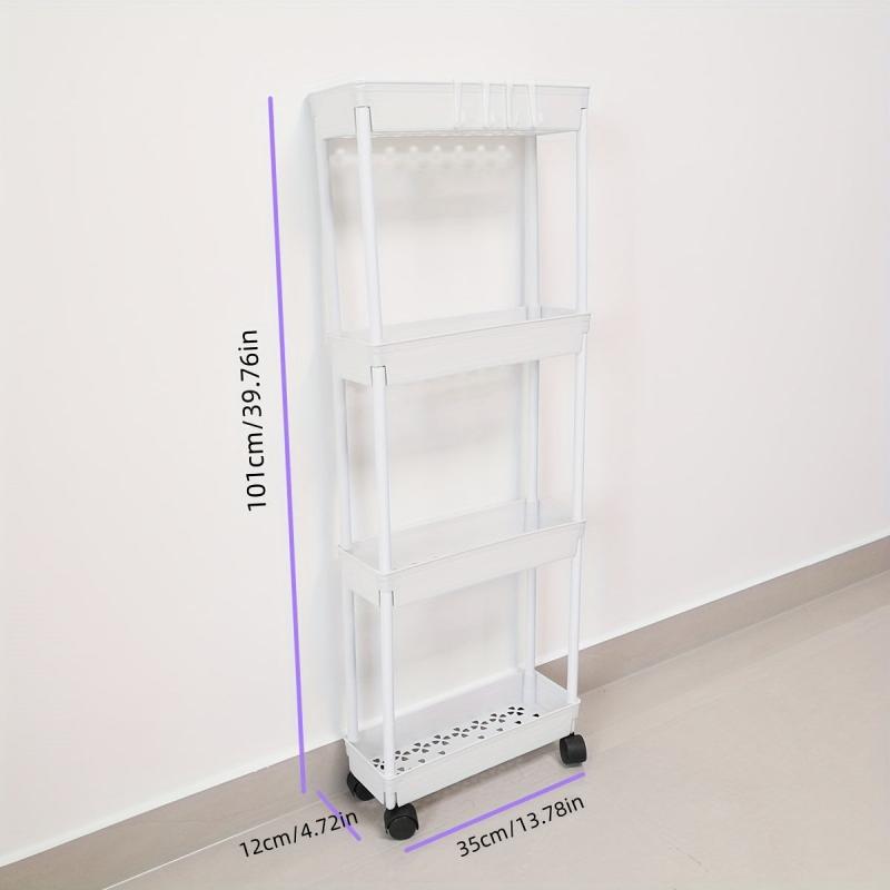 Movable Storage Rack Bathroom Slim Slide Organizers Gap Shelf Space Saving