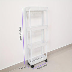 Movable Storage Rack Bathroom Slim Slide Organizers Gap Shelf Space Saving